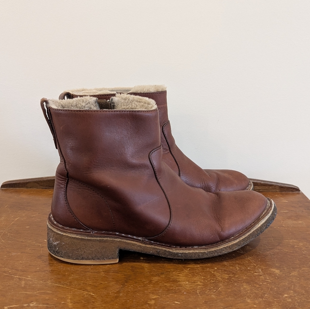 Clarks Originals Us10 Brown Leather Ankle Boots